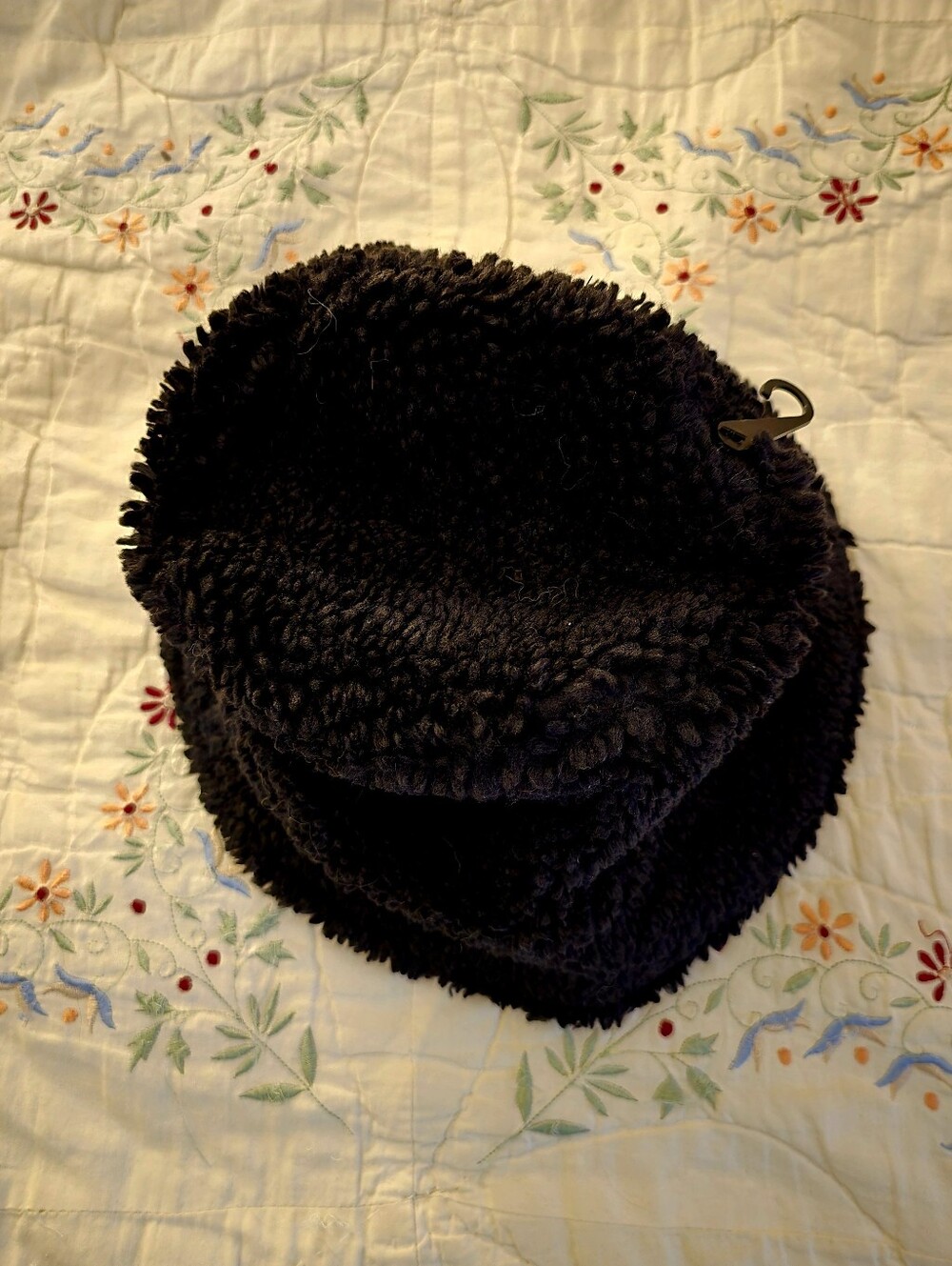 UGG Cozy Black Faux Sherpa Bucket Hat